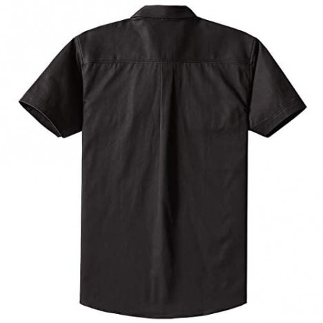 Men's Short Sleeve Canvas Button-Up Work Shirt