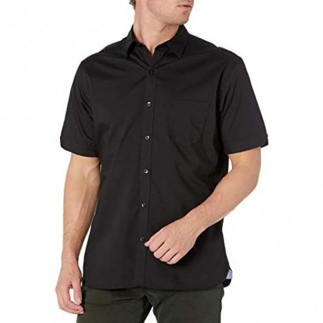 Van Heusen Men's Classic Fit Never Tuck Short Sleeve Solid Button Down Shirt