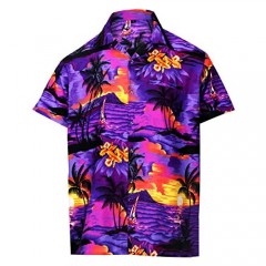 Virgin Crafts Hawaiian Shirt for Men Printed Short Sleeve Button Down Beach Shirt