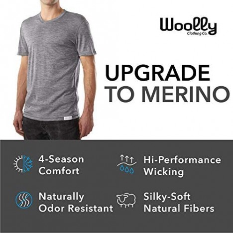 Woolly Clothing Men's Merino Wool Short Sleeve Button Up - Wicking Breathable Anti-Odor