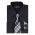Alberto Danelli Slim Fit Dress Shirt for Men with Matching Tie and Handkerchief Set  Long Sleeve