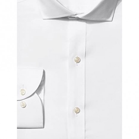 Brand - Buttoned Down Men's Slim Fit Cutaway-Collar Solid Pinpoint Dress Shirt Supima Cotton Non-Iron