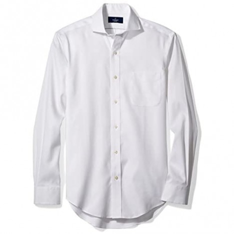Brand - Buttoned Down Men's Slim Fit Cutaway-Collar Solid Pinpoint Dress Shirt Supima Cotton Non-Iron