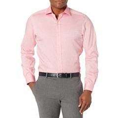 Brand - Buttoned Down Men's Tailored Fit Spread Collar Solid Non-Iron Dress Shirt Pink 15.5 Neck 32 Sleeve