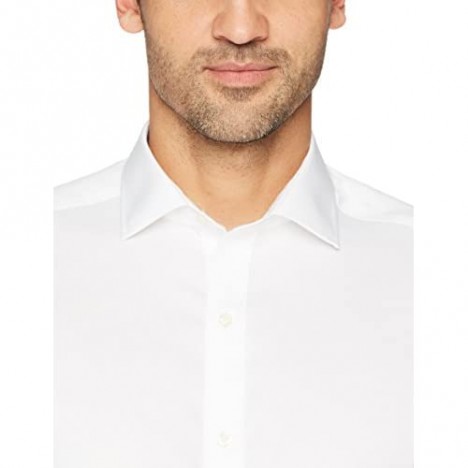 Brand - Buttoned Down Men's Tailored Fit Spread Collar Solid Non-Iron Dress Shirt White 19 Neck 34 Sleeve