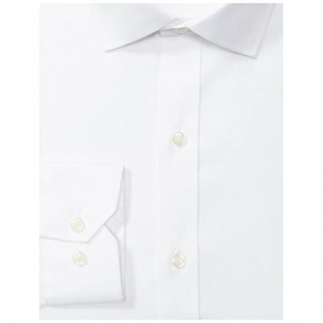Brand - Buttoned Down Men's Tailored Fit Spread Collar Solid Non-Iron Dress Shirt White 19 Neck 36 Sleeve