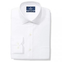 Brand - Buttoned Down Men's Tailored Fit Spread Collar Solid Non-Iron Dress Shirt White w/ Pocket 16 Neck 32 Sleeve