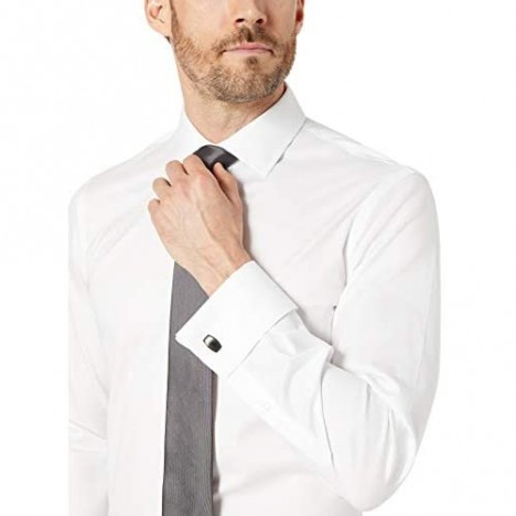 Brand - Buttoned Down Men's Xtra-Slim Fit French Cuff Dress Shirt Supima Cotton Non-Iron Spread-Collar