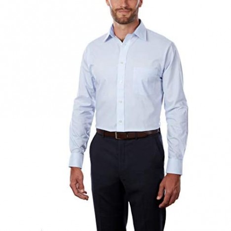 Chaps Men's Dress Shirt Regular Fit Stretch Collar Cool Max Check