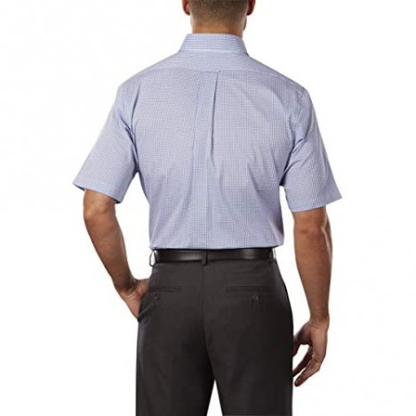 IZOD Men's Short Sleeve Dress Shirt Regular Fit Stretch Cool FX Cooling Collar Check