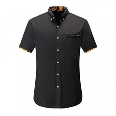 Jandukar Short Sleeve Dress Shirts for Men Collard Button Up Shirts