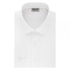 Kenneth Cole REACTION Men's Dress Shirt Extra Slim Fit Stretch Stay-Crisp Collar Solid
