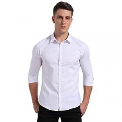 KOGO Men’s Dress Shirts Slim Fit Solid Casual Button Down Non-Iron Shirts