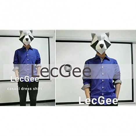 LecGee Men's Cotton Casual Long Sleeve Dress Shirt Plaid Collar Regular Fit Button Down Shirts