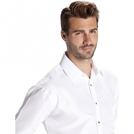 Luxe Microfiber Men’s Fitted Dress Shirt Tuxedo Shirt