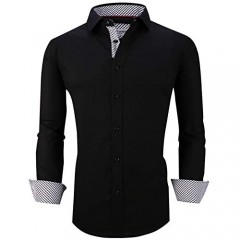 Menswear House Mens Dress Shirts Long Sleeve Regular Fit Button Down Casual Shirts
