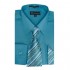 Milano Moda Men's Long Sleeve Dress Shirt with Matching Tie and Handkerchief SG21A