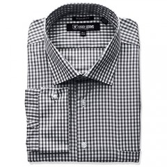 Stacy Adams Men's Big and Tall Gingham Check Dress Shirt