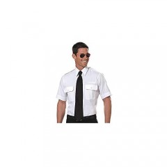 Van Heusen Men's Pilot Shirt - White- Short Sleeve