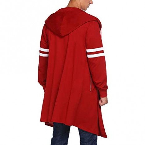 COOFANDY Men's Fashion Long Hooded Outwear Hoody Sweatshirt Teenager Hoodies Longline Cardigan