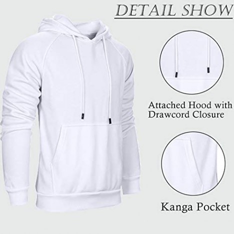 DUOFIER Men's Heavy Blend Fleece Pullover Hooded Sweatshirt with Kanga Pocket