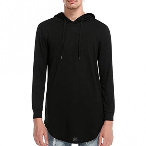 Jedyful Mens Hipster Long Sleeve Side Zipper Hooded Shirt Pullover Sweatshirt