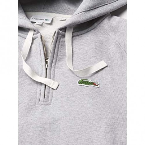 Lacoste Men's Long Sleeve 1/4 Zip Hooded Sweatshirt with Arm Pocket