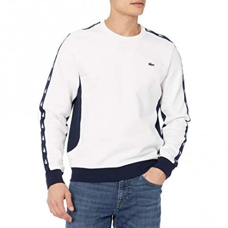 Lacoste Men's Long Sleeve Colorblock Logo Tape Crewneck Sweatshirt