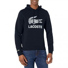 Lacoste Men's Long Sleeve Flocked Graphic Croc Hooded Sweatshirt