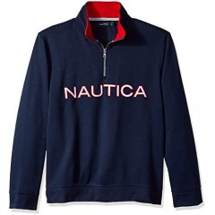 Nautica Men's Chest Logo 1/4 Zip Fleece Sweatshirt