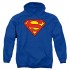 Superman Classic Logo Pull-Over Hoodie Sweatshirt & Stickers