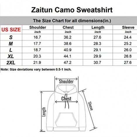 Zaitun Men's Hoodie Pullover Hooded Sweater Knitted Sweatshirt Melange Camo Lightweight