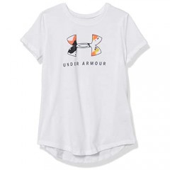 Under Armour Girls' Top Step Big Logo Tech Short Sleeve Gym Workout T-Shirt