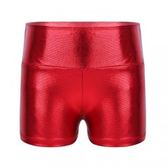 iEFiEL Girls Metallic Gymnastic Dance Shorts Shiny Bottoms Booty Shorts for Sports Cheer Workout Swimming