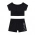 moily Girls Two Piece Athletic Outfit Short Sleeve Top with Booty Shorts for Gymnastics/Dance/Sports