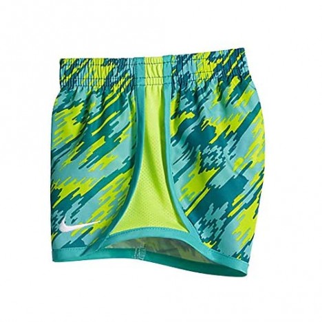 Nike Girl`s Dri-FIT Running Tempo Shorts (Hyper Jade(3UB166-E80)/Yellow 4)