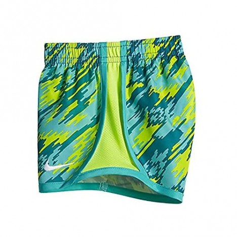 Nike Girl`s Dri-FIT Running Tempo Shorts (Hyper Jade(3UB166-E80)/Yellow 4)