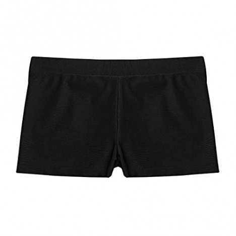 winying Kids Girls V-Front Waistband Boy Cut Dance Sports Shorts Hot Pants Activewear