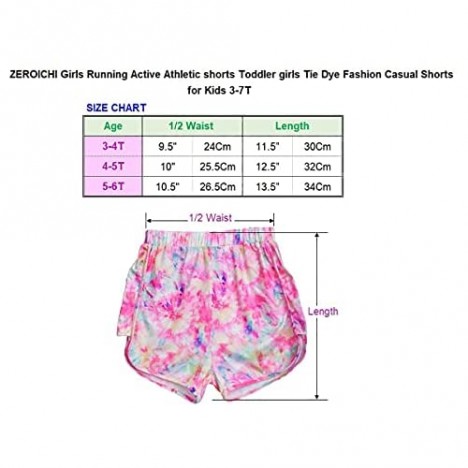 ZEROICHI Girls Running Active Athletic Shorts Toddler Girls Fashion Casual Shorts for Kids 3-7T