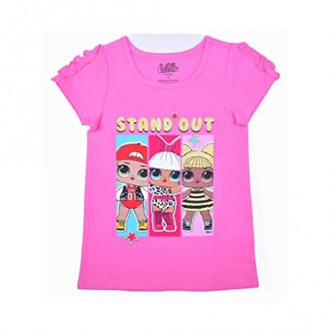 Children's Apparel Network Ltd. LOL Surprise Girl's 3-Pack Printed Tee Sleeveless Shirt and Leggings Set for Kids