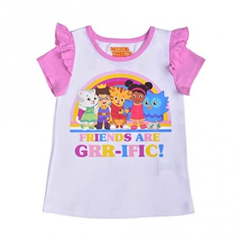 Daniel Tiger Shirt and Legging Set for Girls Matching Short Sleeve Tee and Pants with Pockets