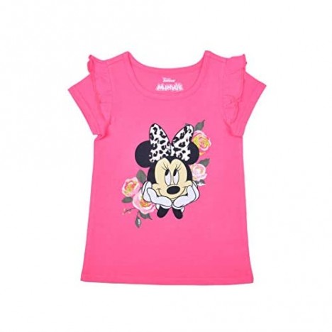 Disney Girl's 3 Pack Minnie Mouse Short Sleeves Tee Shirts and Leggings Set for Kids