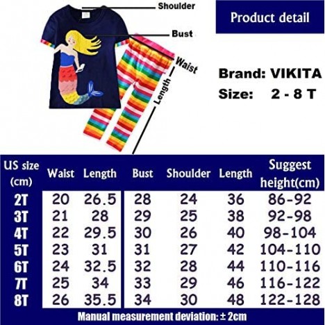 VIKITA Girls Clothes Toddler Outfits - Little Kids Shirts & Leggings Summer Fashion Clothing Sets Cute Birthday Gifts