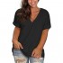 Allaruna Womens Plus-Size T-Shirts Short Sleeve V Neck Side Split Tunic Tops