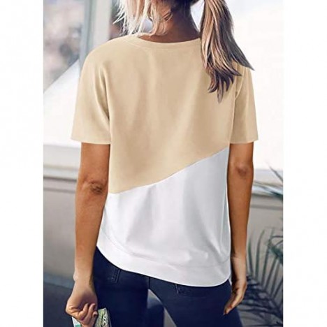Astylish Women's Short Sleeve Crew Neck Shirts Loose Casual Summer Tee T-Shirt