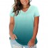 AURISSY Womens Plus-Size Tops Summer V Neck T Shirts Floral Tie Dye Tunics Tee