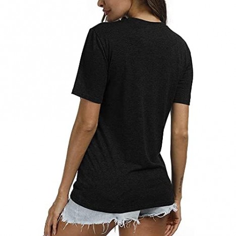 Bealatt Women's T-Shirts Funny Letter Print Tank Tops Beach Graphic Casual Short Sleeve Shirts Athletic Tee Tops