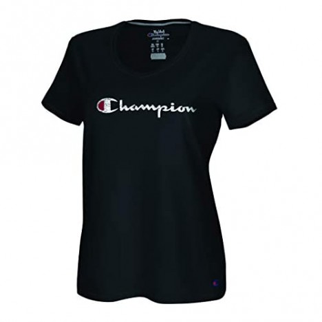Champion Women's Jersey V-Neck Tee Script Logo