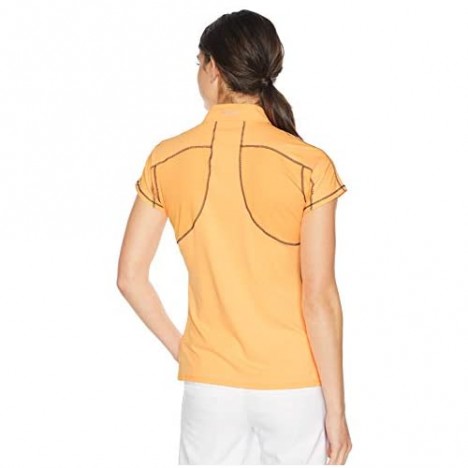 Cutter & Buck Women's Moisture Wicking Drytec UPF 50+ Cap Sleeve Mock Neck Shirt