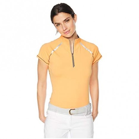 Cutter & Buck Women's Moisture Wicking Drytec UPF 50+ Cap Sleeve Mock Neck Shirt
